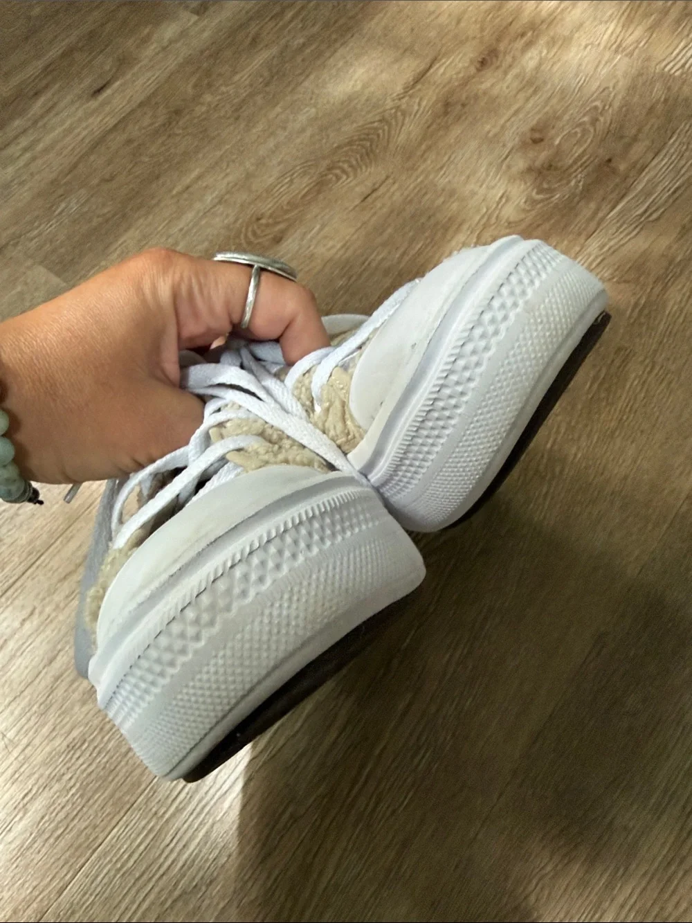 Converse Kids Beige Sherpa Chuck Taylor Platform High-Tops